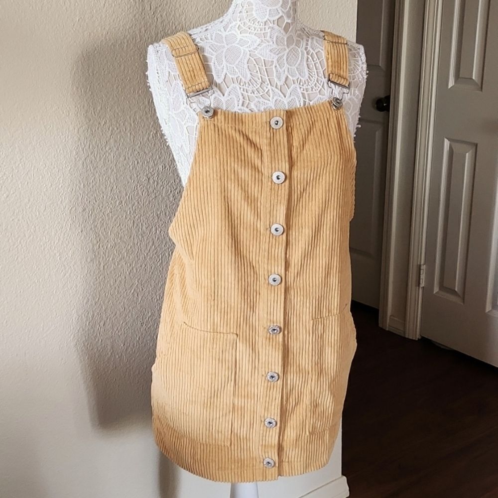 POL Corduroy Preppy Light Academia Cottagecore Boho Jumper Dress Size Small